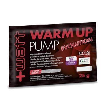 +WATT Warm Up Pump Evolution Busta da 25 gr con Aminoacidi Bcaa Kyowa Beta alanina citrullina arginina caffeina e vitamine. P...
