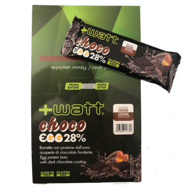 +WATT Choco Egg 28% 24 Barrette Proteiche da 40 gr con Proteine dell Uovo BARRETTE ENERGETICHE