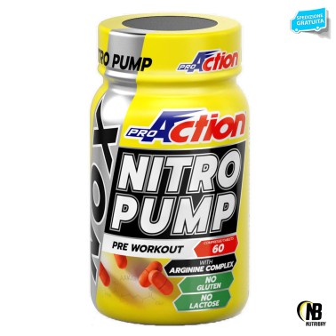 PROACTION Nox Nitro Pump 60 cpr. Gh Booster con Arginina Akg Ornitina e Citrullina Malato PRE ALLENAMENTO