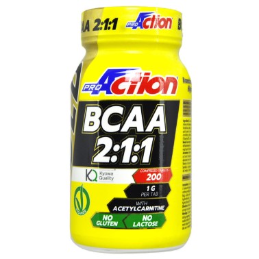 PROACTION Gold BCAA 2:1:1 200 cpr Aminoacidi ramificati Kyowa Carnitina e Vitamina b6 in vendita su Nutribay.it