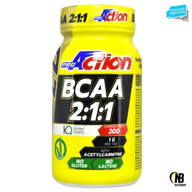 PROACTION Gold BCAA 2:1:1 200 cpr Aminoacidi ramificati Kyowa Carnitina e Vitamina b6 in vendita su Nutribay.it