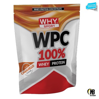 WHY SPORT WPC 100% Whey 1 Kg - Proteine concentrate del siero del latte PROTEINE