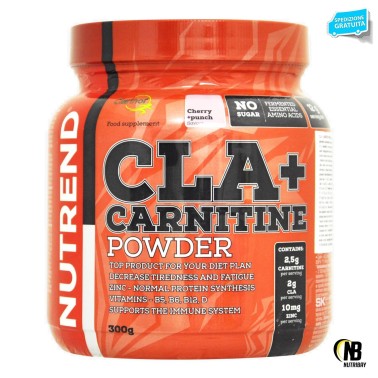 NUTREND CLA+ Carnitine Powder 300 grammi BRUCIA GRASSI TERMOGENICI