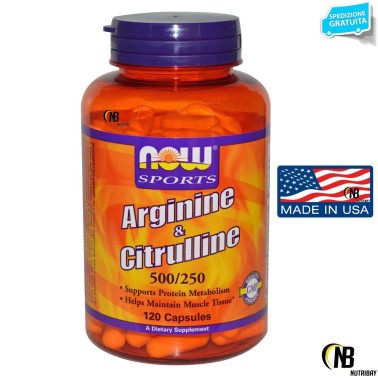 NOW FOODS Arginine e Citrulline 120 cps ARGININA