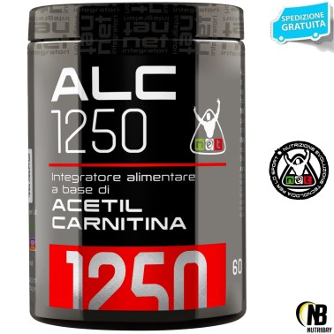 Net Integratori ALC 1250 - 60 cpr da 1,25 gr Integratore di Acetil-Carnitina CARNITINA