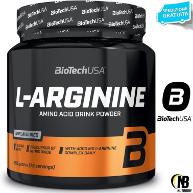 Biotech Usa L-Arginine 300gr Integratore di Arginina in Polvere - Ossido Nitrico ARGININA