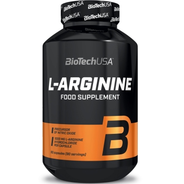 Biotech Usa L-Arginine 90 caps Integratore di Arginina precursore Ossido Nitrico ARGININA