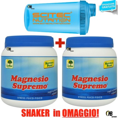 Magnesio Supremo NATURAL POINT 2x 300 gr Minerale Citrato Carbonato Anti Stress BENESSERE-SALUTE