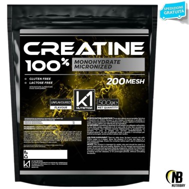 K1 Nutrition 100% Creatine 500 gr Creatina Monoidrato Micronizzata 200 Mesh CREATINA