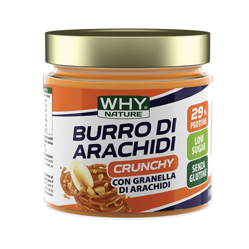 WHY NATURE BURRO DI ARACHIDI CRUNCHY 350 gr AVENE - ALIMENTI PROTEICI