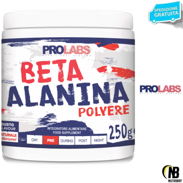 Prolabs Beta Alanina 250 gr. In polvere Antiossidante Pre-workout per Carnosina TONICI