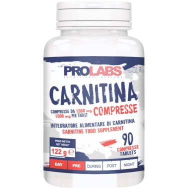 PROLABS Carnitina 90 Compresse L-Carnitina Tartrato da 1 gr 1000 mg Bruciagrassi CARNITINA