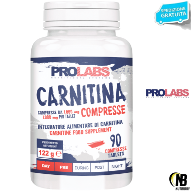 PROLABS Carnitina 90 Compresse L-Carnitina Tartrato da 1 gr 1000 mg CARNITINA