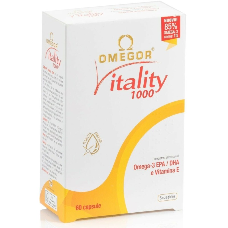 OMEGOR 60 caps Integratori Di Omega 3 OMEGOR VITALITY 1000 85% OMEGA 3