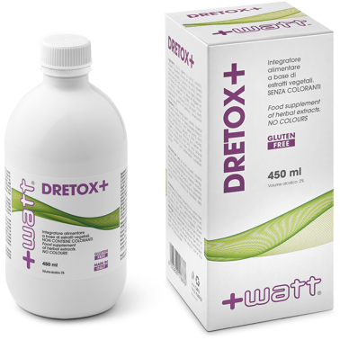 +Watt Dretox+ 450ml Drenante Snellente al tarassaco e betulla anti Cellulite in vendita su Nutribay.it