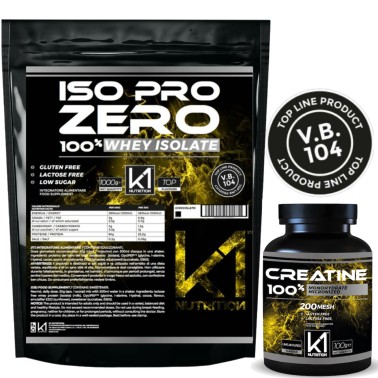 K1 Nutrition ISO PRO ZERO 1 KG Proteine Isolate GLUTEN FREE + 100 gr Creatina PROMO PACK!