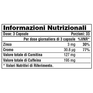 GALVANIZE NUTRITION 33 BURN 100 caps BRUCIA GRASSI TERMOGENICI