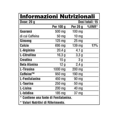 GALVANIZE NUTRITION Dr N.O 300 gr PRE ALLENAMENTO