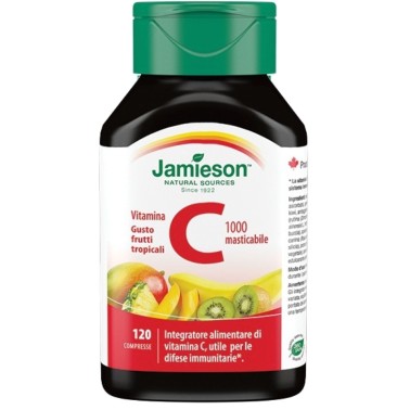 JAMIESON Vitamina C 1000 Masticabile 120 cpr. Gusto FRUTTI TROPICALI in vendita su Nutribay.it
