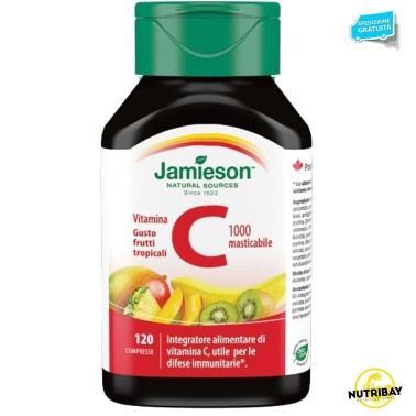 JAMIESON Vitamina C 1000 Masticabile 120 cpr. Gusto FRUTTI TROPICALI VITAMINE