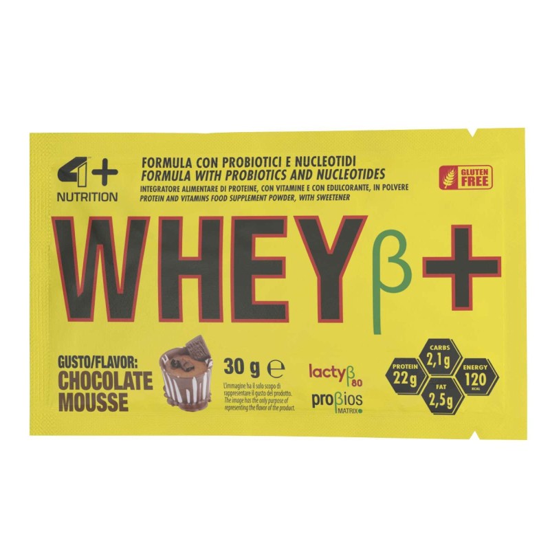 4+ Nutrition Whey+ 30 gr Proteine Siero del Latte Whey BUSTA MONODOSE PROTEINE