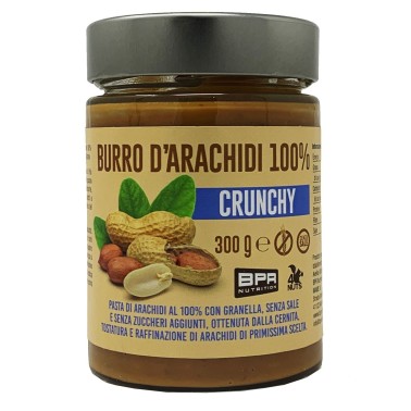 BPR NUTRITION Burro D'Arachidi 100% CRUNCHY 300 gr AVENE - ALIMENTI PROTEICI
