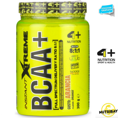 4+ NUTRITION INSTANT XTREME BCAA+ 300 gr. Aminoacidi 8:1:1 con Vitamine AMINOACIDI BCAA 8.1.1