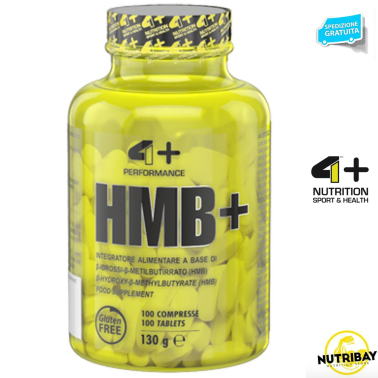 4+ Nutrition Hmb+ 100 cpr Integratore di Hmb in compresse da 1 grammo PRE ALLENAMENTO