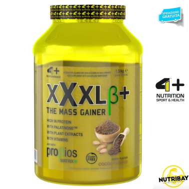 4+ Nutrition XXXL+ 1,5 kg Mega Mass Gainer per aumento Massa in vendita su Nutribay.it