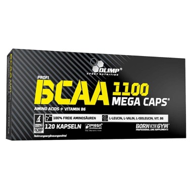 Olimp Bcaa Mega caps 1100 120 cps. Aminoacidi 2:1:1 ramificati con B6 AMINOACIDI BCAA