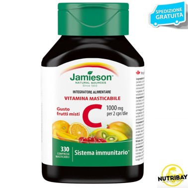 JAMIESON Vitamina C Masticabile 330 cpr. GUSTO FRUTTI MISTI VITAMINE