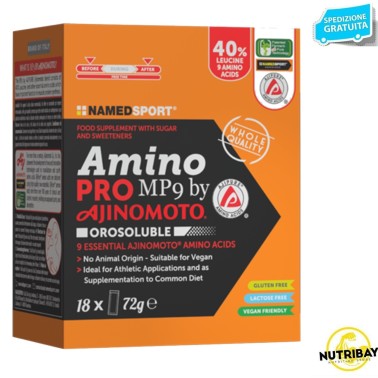 NAMED SPORT AMINOPRO MP9 OROSULUBILE 18 STICKS AMINOACIDI COMPLETI / ESSENZIALI