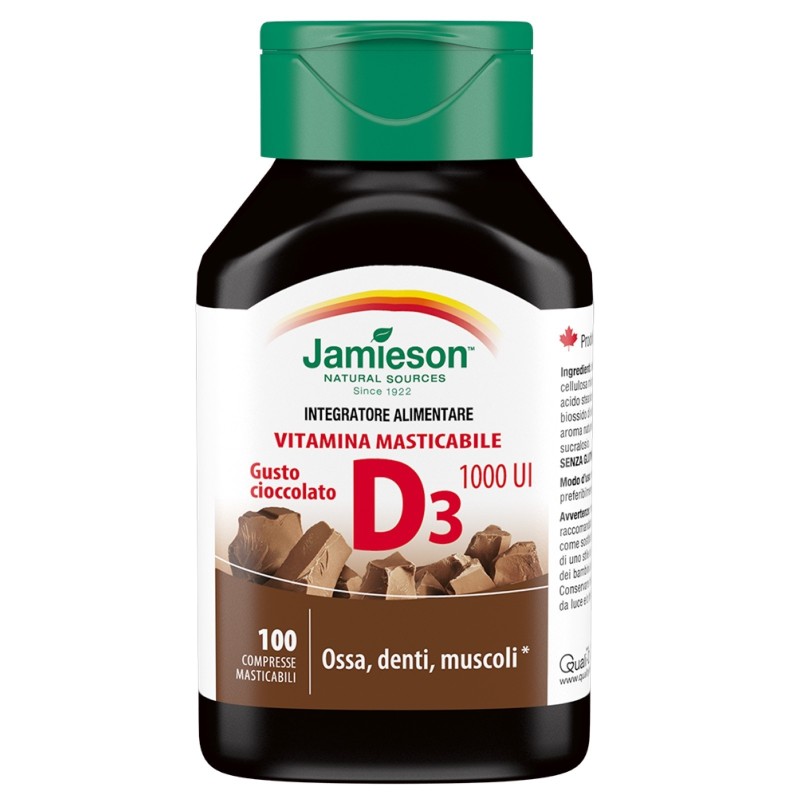 JAMIESON VITAMINA D3 MASTICABILE 100 cpr GUSTO CIOCCOLATO VITAMINE