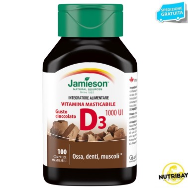 JAMIESON VITAMINA D3 MASTICABILE 100 cpr GUSTO CIOCCOLATO VITAMINE