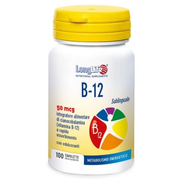 LONG LIFE B-12 SUBLINGUALE 50 mcg 100 tav VITAMINE