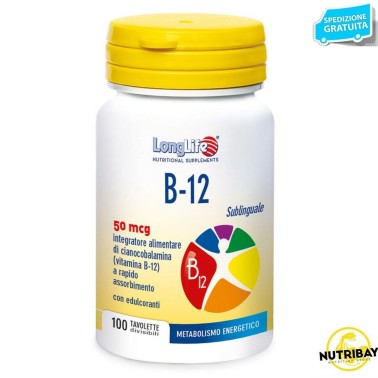 LONG LIFE B-12 SUBLINGUALE 50 mcg 100 tav VITAMINE
