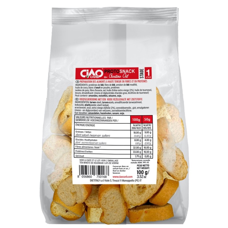 CIAOCARB PROTOSNACK CROSTINI STAGE 1 100 gr AVENE - ALIMENTI PROTEICI