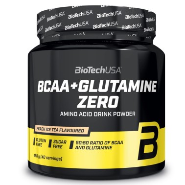 BIOTECH USA BCAA + GLUTAMINE ZERO 480 gr AMINOACIDI BCAA