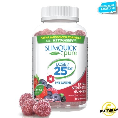 SLIMQUICK PURE KETO GUMMIES 60 CARAMELLE BRUCIA GRASSI TERMOGENICI