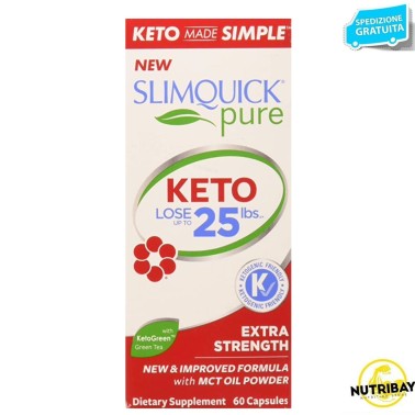 SLIMQUICK PURE KETO LOSE 3X - 60 caps BRUCIA GRASSI TERMOGENICI