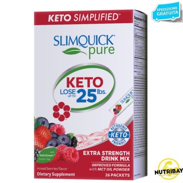 SLIMQUICK PURE KETO LOSE THERMO POWDER – 26 bustine BRUCIA GRASSI TERMOGENICI