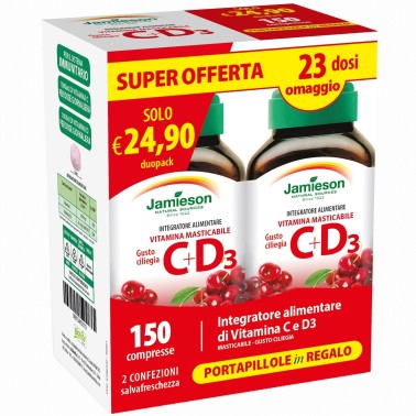 JAMIESON Vitamina C 500 + D3 DUOPACK 150 cpr masticabili in vendita su Nutribay.it