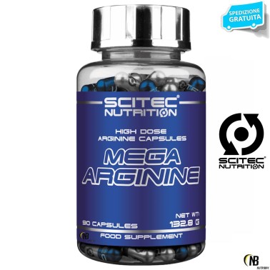 Scitec Nutrition Mega Arginine 90 cps. Arginina in Capsule Ossido Nitrico ARGININA