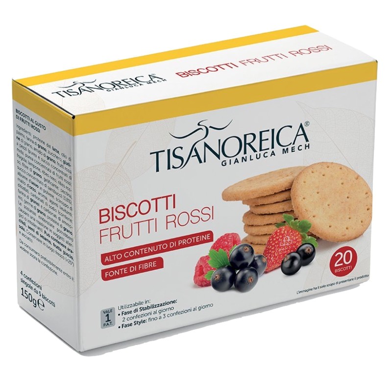 GIANLUCA MECH BISCOTTI AL GUSTO DI FRUTTI ROSSI (4 CONFEZIONI DA 5 BISCOTTI) AVENE - ALIMENTI PROTEICI