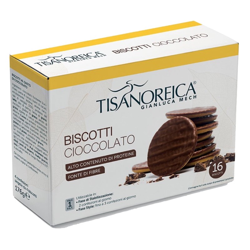 TISANOREICA BISCOTTI AL GUSTO DI CIOCCOLATO 4 confezioni da 4 biscotti AVENE - ALIMENTI PROTEICI