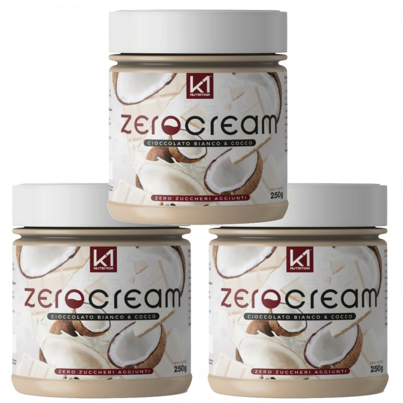 K1 NUTRITION ZERO CREAM CIOCCOLATO BIANCO E COCCO 3 x 250 gr AVENE - ALIMENTI PROTEICI