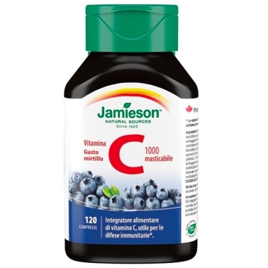 JAMIESON Vitamina C 1000 Masticabile 120 cpr. Gusto MIRTILLO VITAMINE