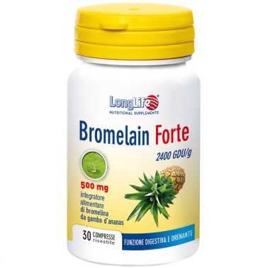 LONG LIFE BROMELAIN FORTE 500 mg - 30 cpr DRENANTI DIURETICI