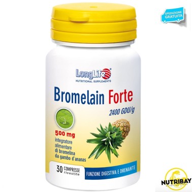 LONG LIFE BROMELAIN FORTE 500 mg - 30 cpr DRENANTI DIURETICI