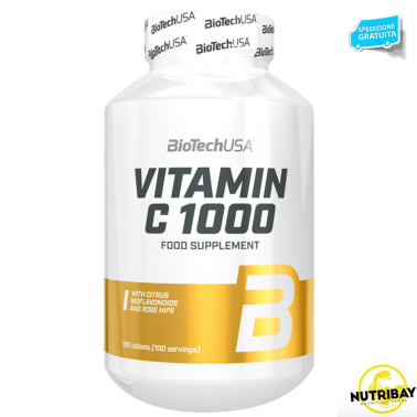 Biotech Usa Vitamin C 1000 100 cpr Vitamina C con rosa canina e bioflavonoidi VITAMINE